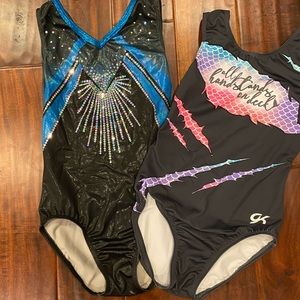 Set of 2 GK gymnastics leotards adult XS and Child XL